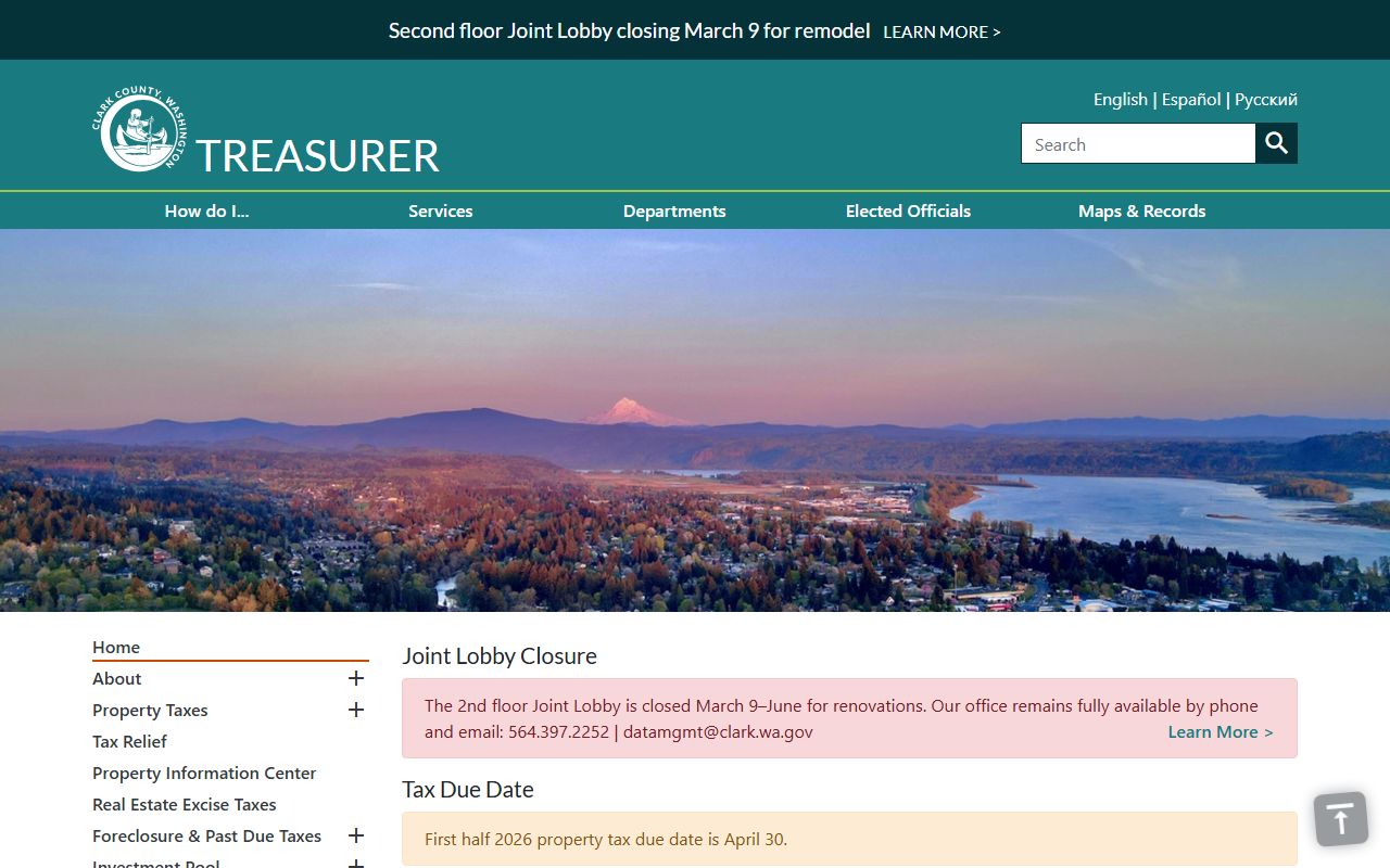 Orchards Unclaimed Money on the Clark County Treasurer page