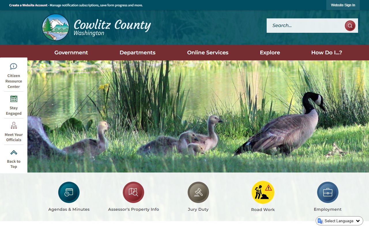 Cowlitz County unclaimed money on the county official website