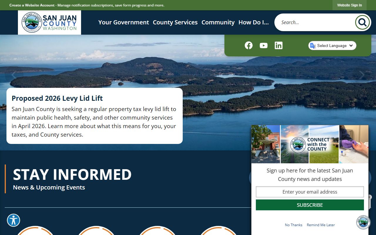 San Juan County unclaimed money on the county official website