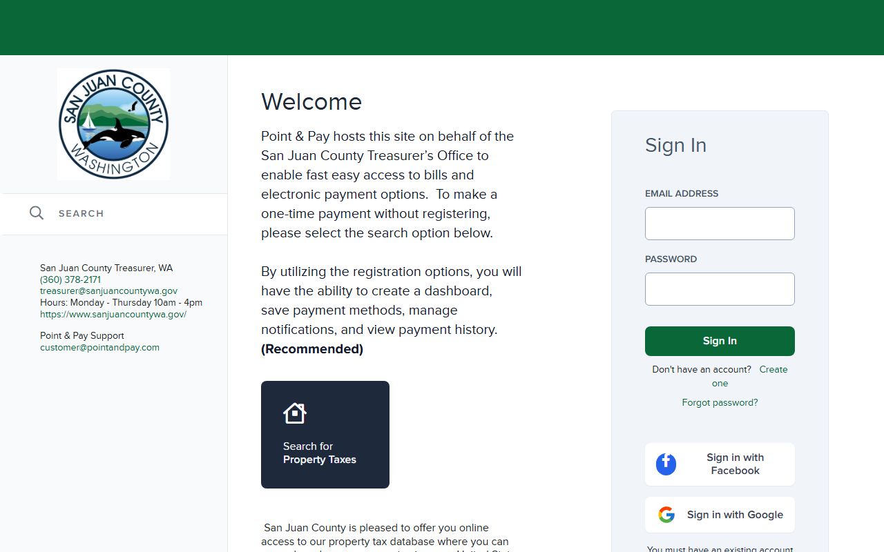 San Juan County unclaimed money on the county tax payment portal