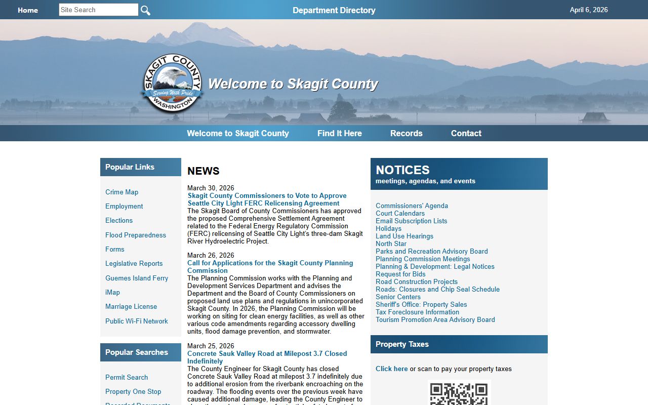 Skagit County unclaimed money on the county official website