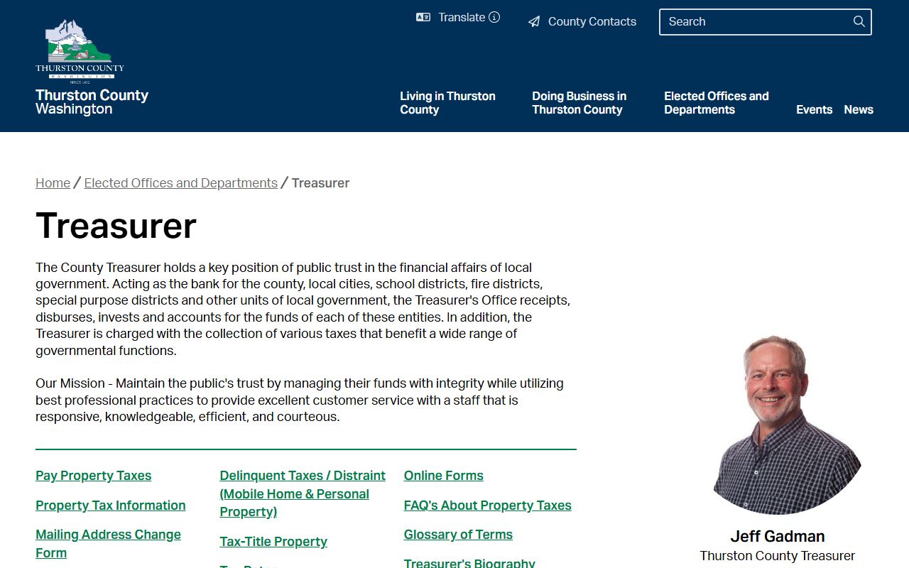 Thurston County unclaimed money and Thurston County treasurer