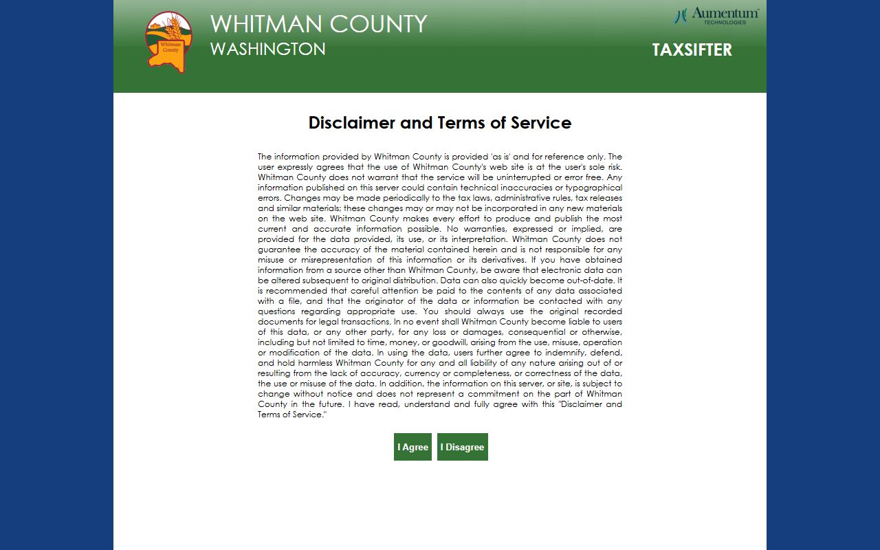 Whitman County unclaimed money on the TaxSifter tax search page